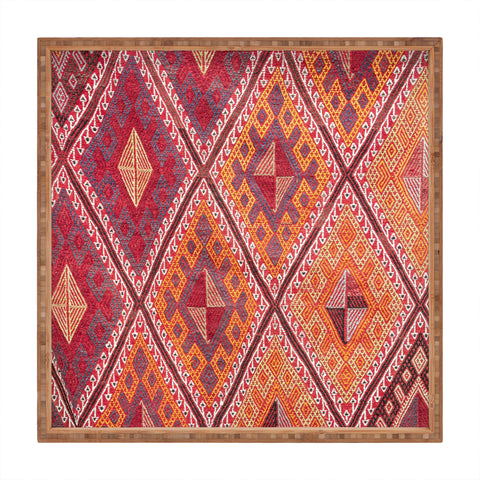 Henrike Schenk - Travel Photography Woven Carpet Red and Orange Square Tray