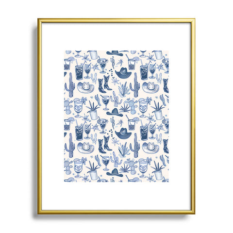 heycait Coastal Cowgirl in Blue Metal Framed Art Print