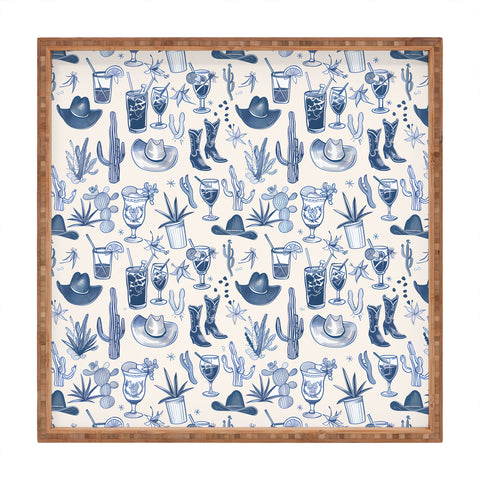 heycait Coastal Cowgirl in Blue Square Tray