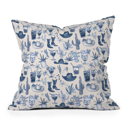 heycait Coastal Cowgirl in Blue Throw Pillow