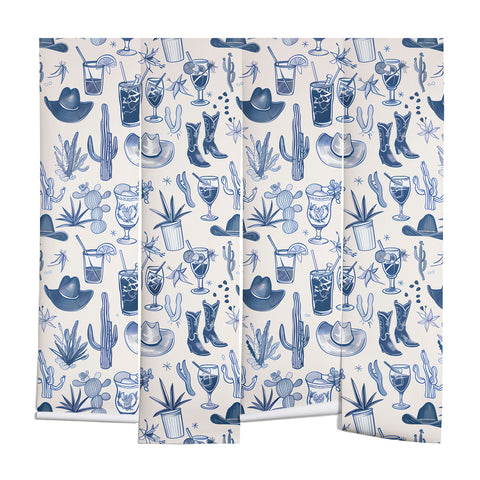 heycait Coastal Cowgirl in Blue Wall Mural
