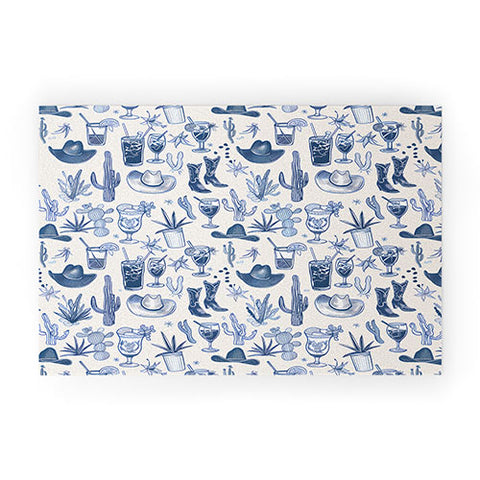 heycait Coastal Cowgirl in Blue Welcome Mat