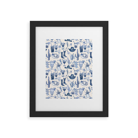 heycait Coastal Cowgirl in Blue Framed Art Print