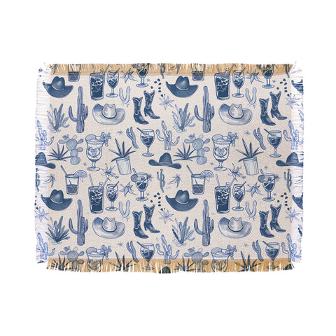 heycait Coastal Cowgirl in Blue Throw Blanket