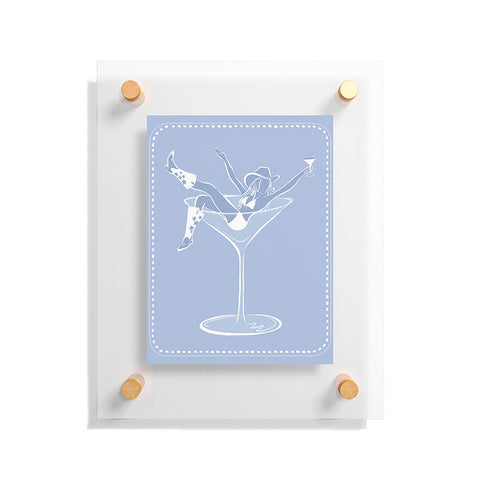 heycait Cowgirl Martini Floating Acrylic Print