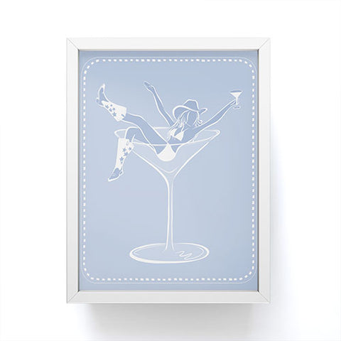 heycait Cowgirl Martini Framed Mini Art Print