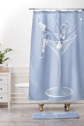 heycait Cowgirl Martini Shower Curtain And Mat