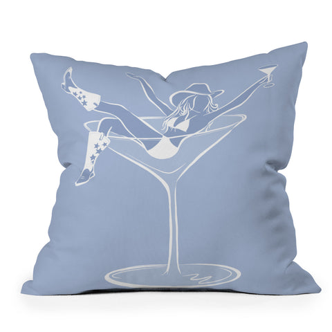 heycait Cowgirl Martini Throw Pillow