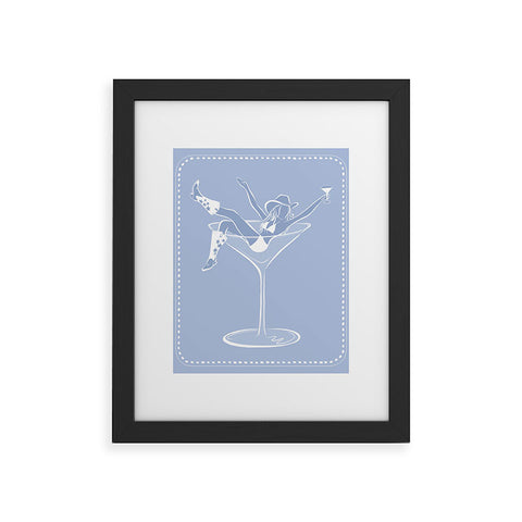 heycait Cowgirl Martini Framed Art Print