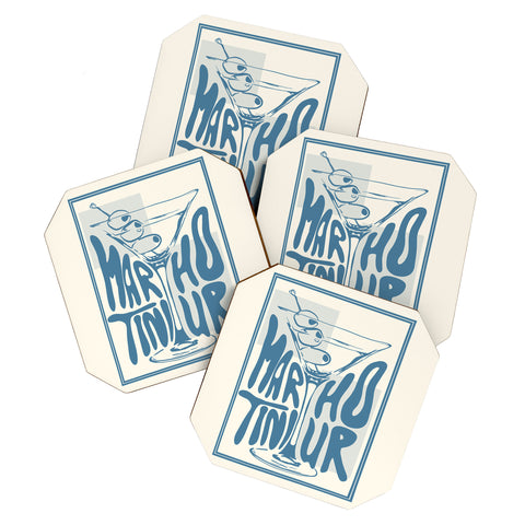 heycait Martini Hour Print Coaster Set