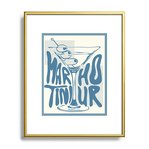 heycait Martini Hour Print Metal Framed Art Print