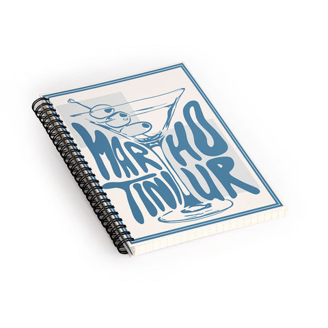 heycait Martini Hour Print Spiral Notebook