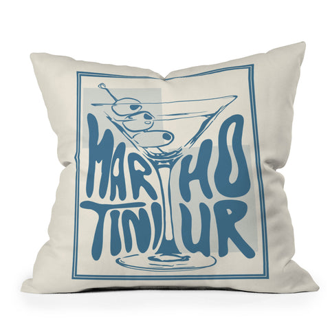 heycait Martini Hour Print Outdoor Throw Pillow