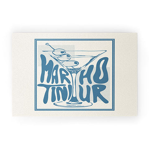 heycait Martini Hour Print Welcome Mat