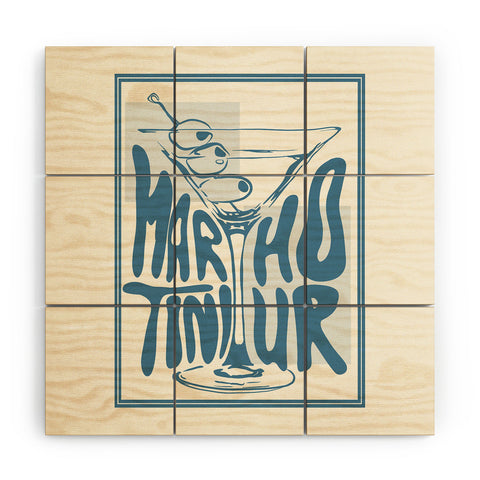 heycait Martini Hour Print Wood Wall Mural