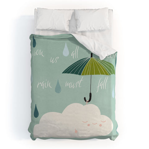 heycoco Upon us all a little rain must fall Duvet Cover