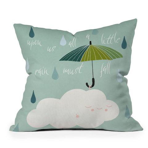 heycoco Upon us all a little rain must fall Outdoor Throw Pillow