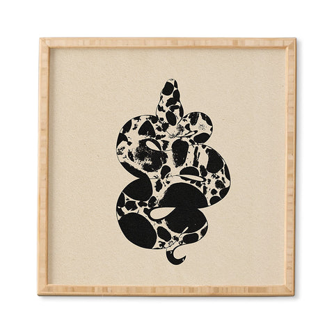 High Tied Creative Black and White Snake Framed Wall Art