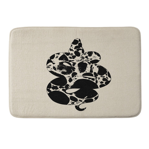 High Tied Creative Black and White Snake Memory Foam Bath Mat