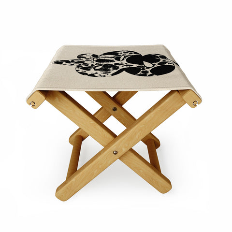 High Tied Creative Black and White Snake Folding Stool