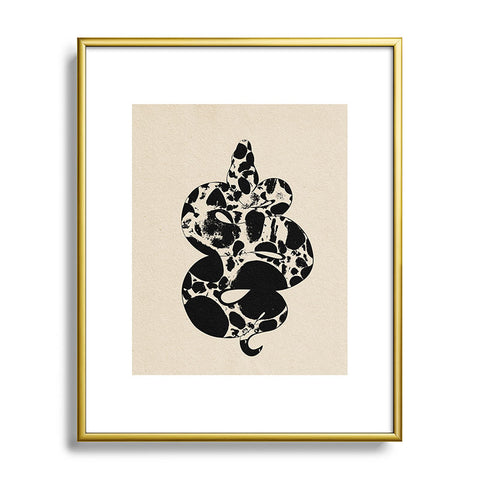 High Tied Creative Black and White Snake Metal Framed Art Print