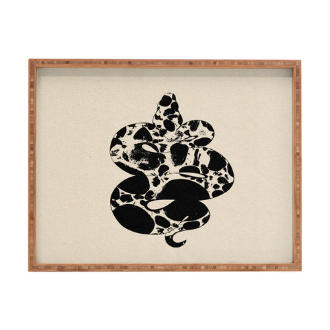 High Tied Creative Black and White Snake Rectangular Tray