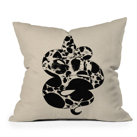 High Tied Creative Black and White Snake Throw Pillow