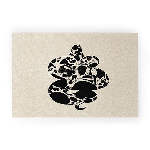 High Tied Creative Black and White Snake Welcome Mat