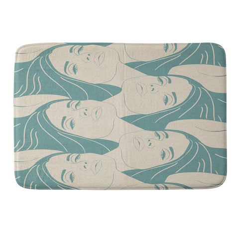 High Tied Creative Melting into You Teal Memory Foam Bath Mat