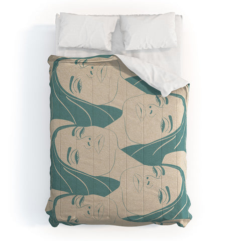High Tied Creative Melting into You Teal Comforter