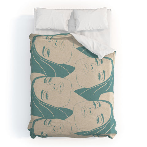 High Tied Creative Melting into You Teal Duvet Cover