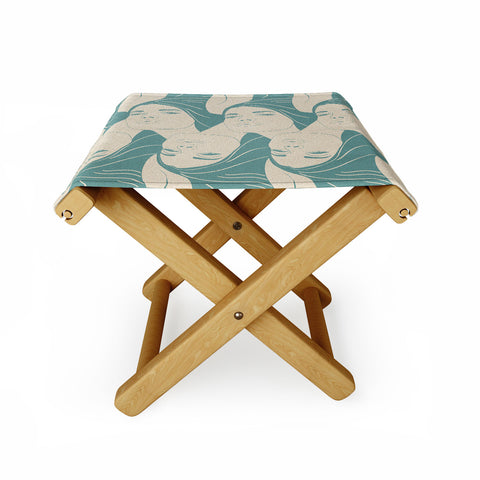High Tied Creative Melting into You Teal Folding Stool
