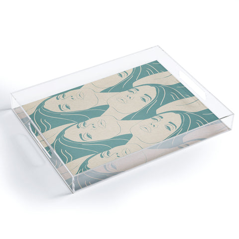 High Tied Creative Melting into You Teal Acrylic Tray
