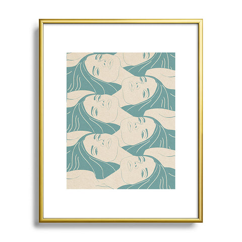 High Tied Creative Melting into You Teal Metal Framed Art Print