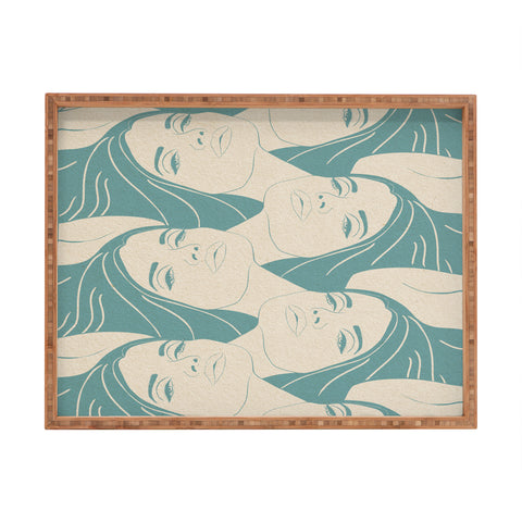 High Tied Creative Melting into You Teal Rectangular Tray