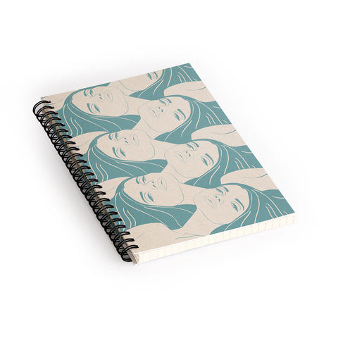 High Tied Creative Melting into You Teal Spiral Notebook