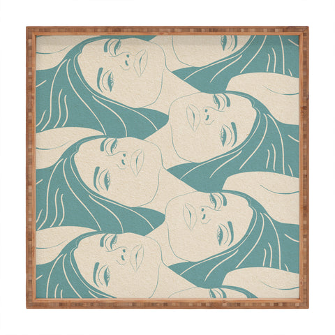 High Tied Creative Melting into You Teal Square Tray
