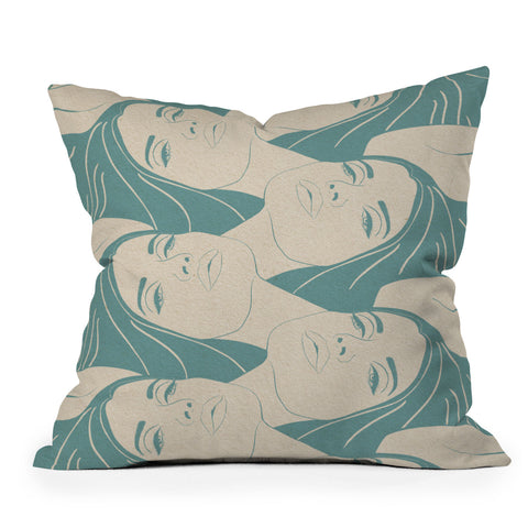 High Tied Creative Melting into You Teal Throw Pillow