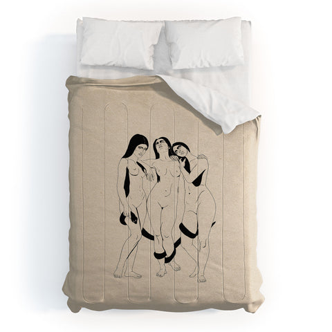 High Tied Creative Three Women with a Snake Comforter