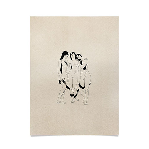 High Tied Creative Three Women with a Snake Poster