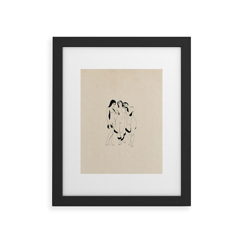 High Tied Creative Three Women with a Snake Framed Art Print