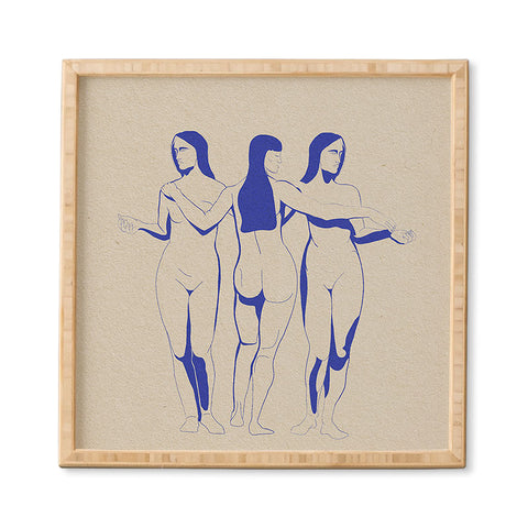 High Tied Creative Women in Blue Framed Wall Art