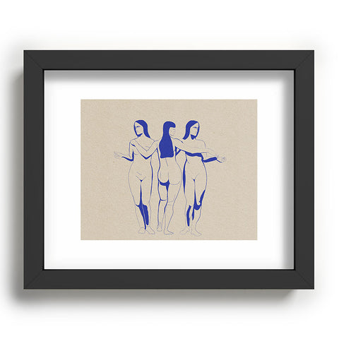 High Tied Creative Women in Blue Recessed Framing Rectangle