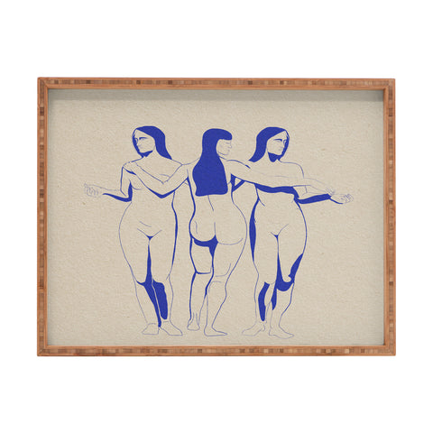 High Tied Creative Women in Blue Rectangular Tray
