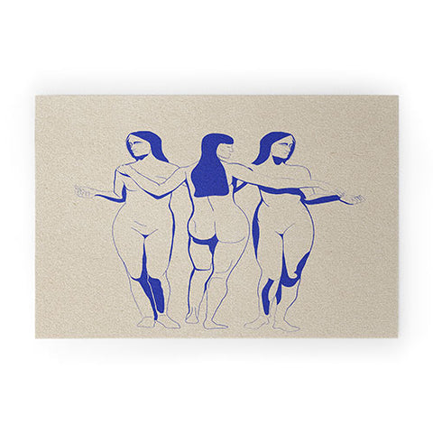 High Tied Creative Women in Blue Welcome Mat