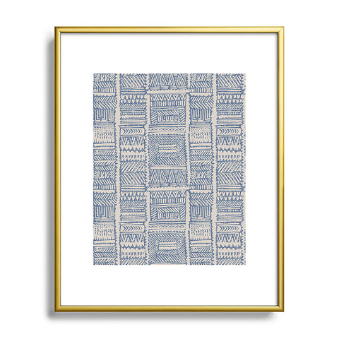 Holli Zollinger ALMAH GRASSCLOTH BLUE Metal Framed Art Print