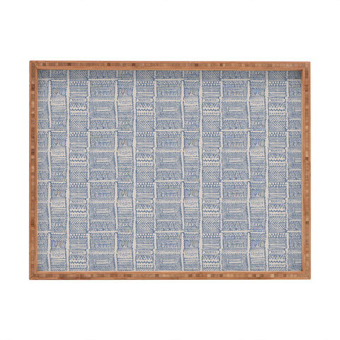 Holli Zollinger ALMAH GRASSCLOTH BLUE Rectangular Tray