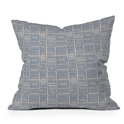 Holli Zollinger ALMAH GRASSCLOTH BLUE Outdoor Throw Pillow