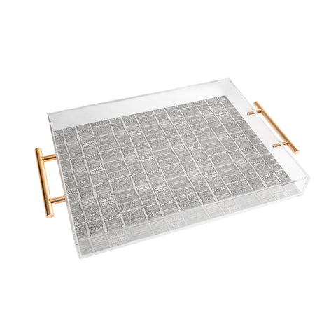 Holli Zollinger ALMAH GRASSCLOTH GREY Acrylic Tray