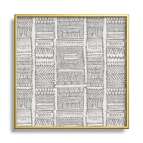 Holli Zollinger ALMAH GRASSCLOTH GREY Square Metal Framed Art Print